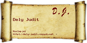 Dely Judit névjegykártya